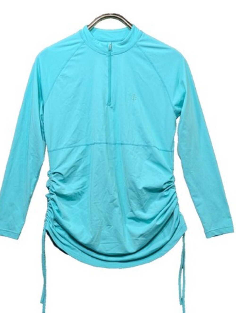 Coolibar Lawai Ruche Swim Shirt-Artic Blue